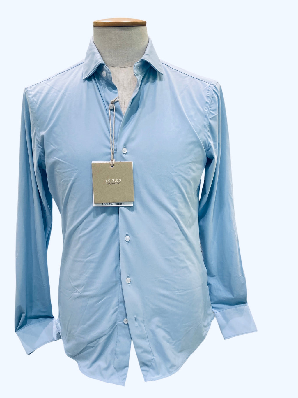 Atpco camicia azzurra jordan sensitive no stiro